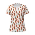 thumbnail image 3 of Naloa Carrot Print T-Shirts Short Sleeve V Neck Tees for Women Fashion Tops Trendy Lightweight Soft Casual Summer Outfits Clothes, 3 of 5