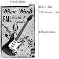 thumbnail image 2 of Music Speaks Signs Tin Plate Where Words Fail Music Speaks Vintage Metal Sign Guitar Retro Plaque Indoor Outdoor Wall Decorations for Family Home Hotel Store Door Decor 8x12Inch, 2 of 7
