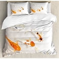 thumbnail image 3 of Koi Fish Twin Size Duvet Cover Set, Traditional Asian Sacred Spotty Koi Figures Carps Oriental Sign of Love Zen, Decorative 2 Piece Bedding Set with 1 Pillow Sham, Orange Beige, by Ambesonne, 3 of 3