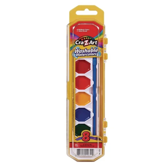 Cra-Z-Art 1065172 Washable Watercolors Palette Tray - Assorted Colors (8/St) New