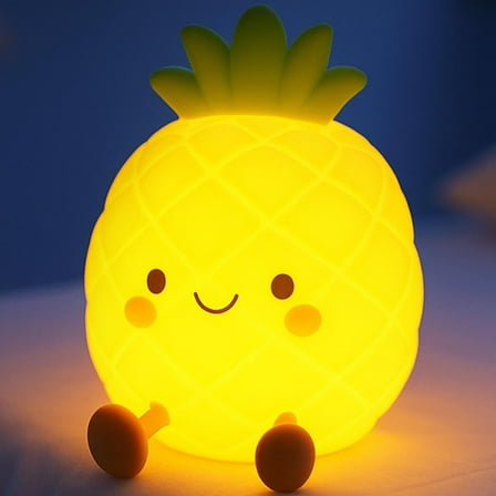 Tarinks Night Light, Nursery Night Light for Kids, Bedside Touch Lamp, Cute Silicone Nightlight for Baby Toddler, 3 Level Dimmable Soft Night Lamp Gift for Bedroom Kids Room Decor (Pineapple)