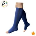 thumbnail image 2 of Presadee Open Toe 15-20 mmHg Moderate Compression Leg Circulation YKK Zipper Navy Socks, 2 of 7