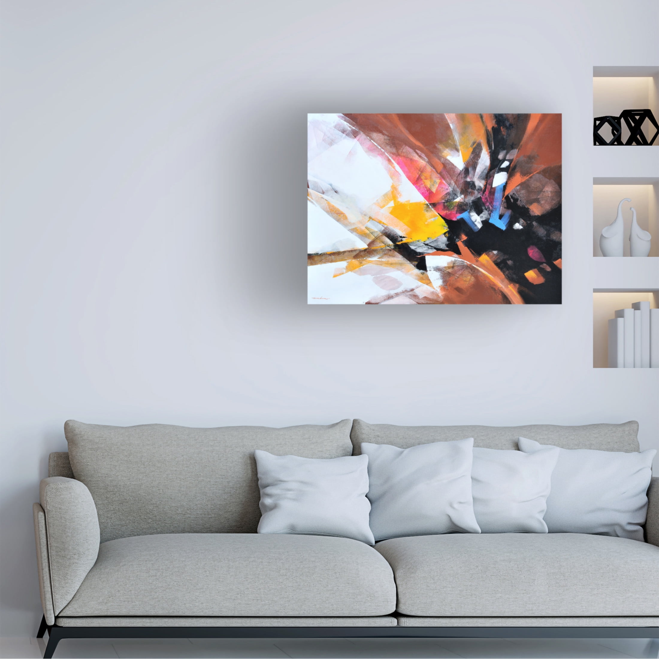 Canvas Wall Art - Thomas Leung 'Dancing Color 3' Wall Art for Living Room, Bedroom, or Office Décor by Trademark Fine Art - 19 x 14 Inches