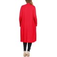 thumbnail image 3 of Moa Collection Women's Plus Size Long Sleeve Open Midi Cardigan, Female, 3 of 4