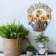 thumbnail image 2 of Letrero de bienvenida, decoración rústica para puerta delantera, letrero de bienvenida de girasol de Metal para jardín decorativo al aire libre, letrero colgante de bienvenida para el hogar, decoració Feliz Sencillez, 2 of 4