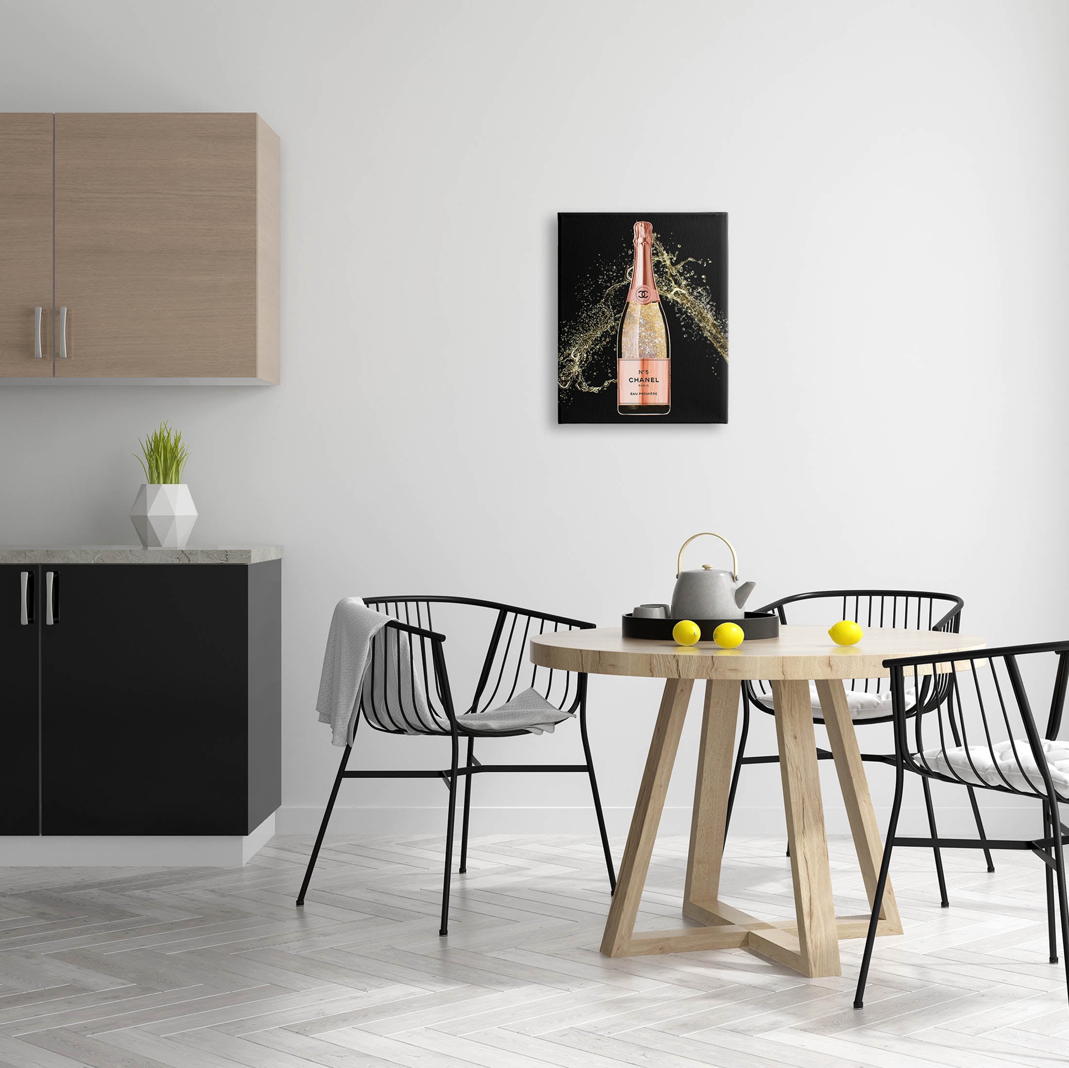 Stupell Industries Glam Fashion Champagne Bottle Splash Graphic Art Gallery Wrapped Canvas Print Wall Art, Design by Ziwei Li