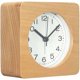 thumbnail image 1 of Reloj despertador cuadrado de madera de 3 pulgadas con números arábigos, sin tictac, silencioso, retroiluminado, funciona con pilas (amarillo),, 1 of 5