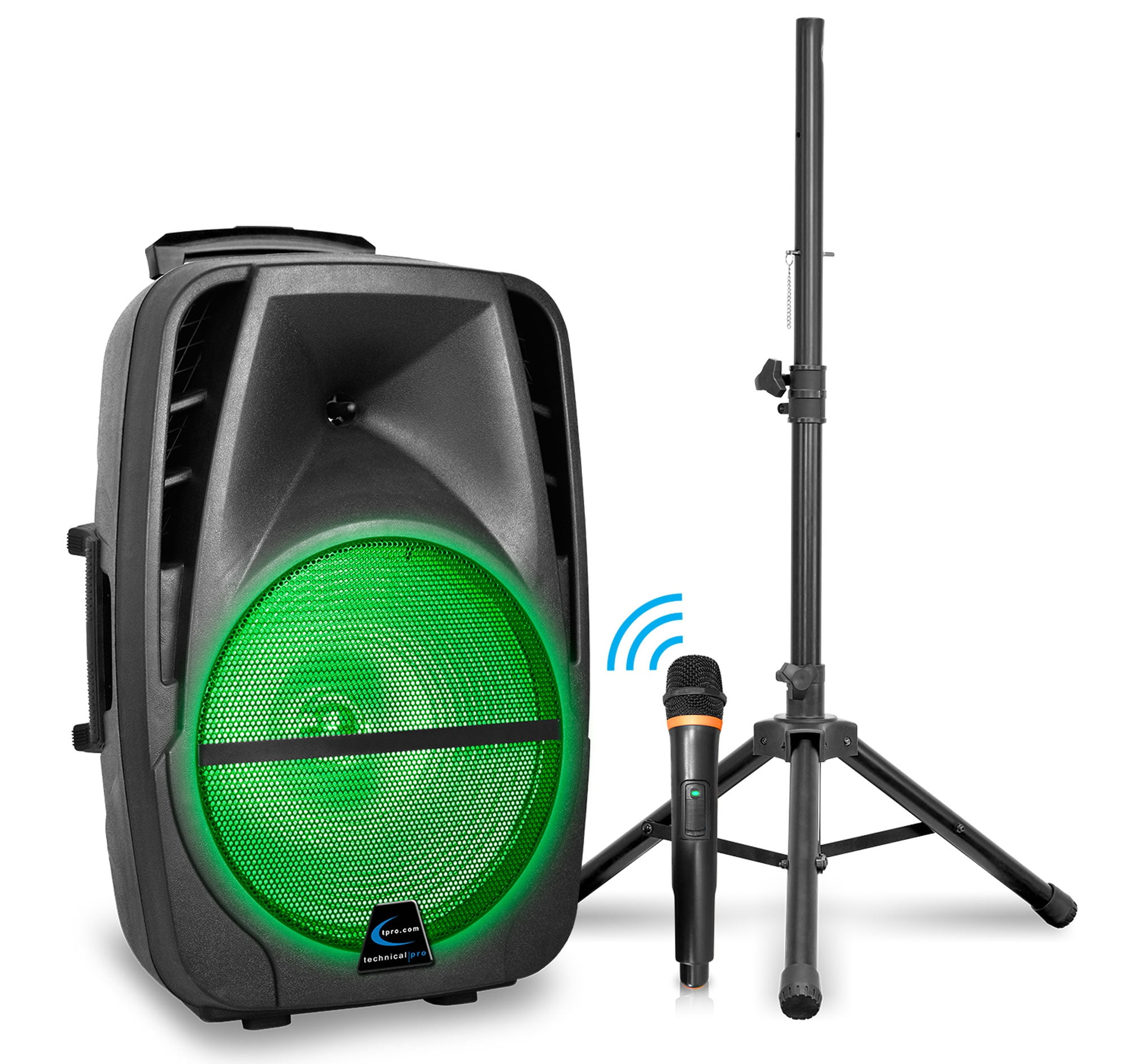 Technical Pro 3000 Watts Rechargeable 12" Bluetooth LED Speaker Package