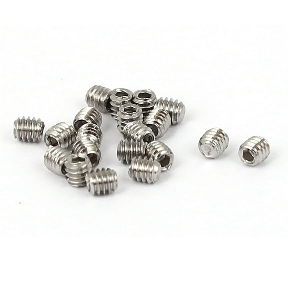 M2x2mm Cup Point Hex Socket Grub Set Screws 20pcs for Gear
