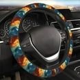 thumbnail image 3 of Lsque Red And Blue Fire Peacock Ultra Soft Car Steering Wheel Cover for Women, Standard 15 inch Size for Truck Van SUV Auto, 3 of 8
