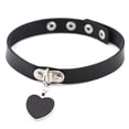 thumbnail image 4 of Collar con colgante de corazón de amor gótico punk de Harajuku, collar de cuero, collar de cuero, cadena para el cuello, pulsera, 4 of 6