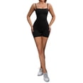 thumbnail image 2 of INSPIRE CHIC Women's Square Neck Bodysuit Spaghetti Strap Backless Tummy Control Cami Bodyshort Shapewear S Black, 2 of 5