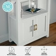 thumbnail image 5 of Martha Stewart Hutton Four Tier Shaker Style Bookcase with Storage Cabinet in White with Polished Brass Hardware, 5 of 16