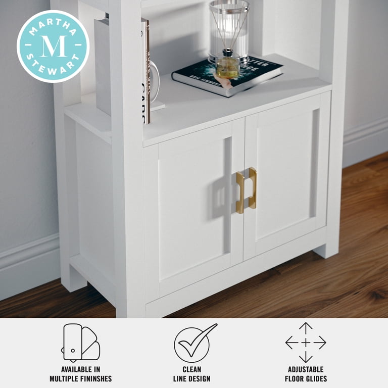 Martha Stewart Hutton Four Tier Shaker Style Bookcase with Storage