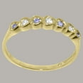 thumbnail image 3 of LBG British Made 14k Yellow Gold Cubic Zirconia & Natural Tanzanite Womens Promise Ring - 33 size options - Size 10.5, 3 of 9