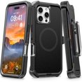 thumbnail image 1 of wonima44 for iPhone 16 Pro Max Case with Belt Clip Holster, Anti-Shock, Anti-Slip, Compatible with MagSafe, 3-Layer Drop Protection, Heavy Duty Magnetic Phone Case Cover for16 Pro Max, 6.9", Black, 1 of 1