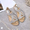 thumbnail image 2 of TrendOFT Womens Footbed Sandals Casual Stylish For Everyday Comfort With Open Toe And Rhinestone Perfect For Summer Wear With Dresses Sandales Plateforme Pour Femmes Silver 35, 2 of 9