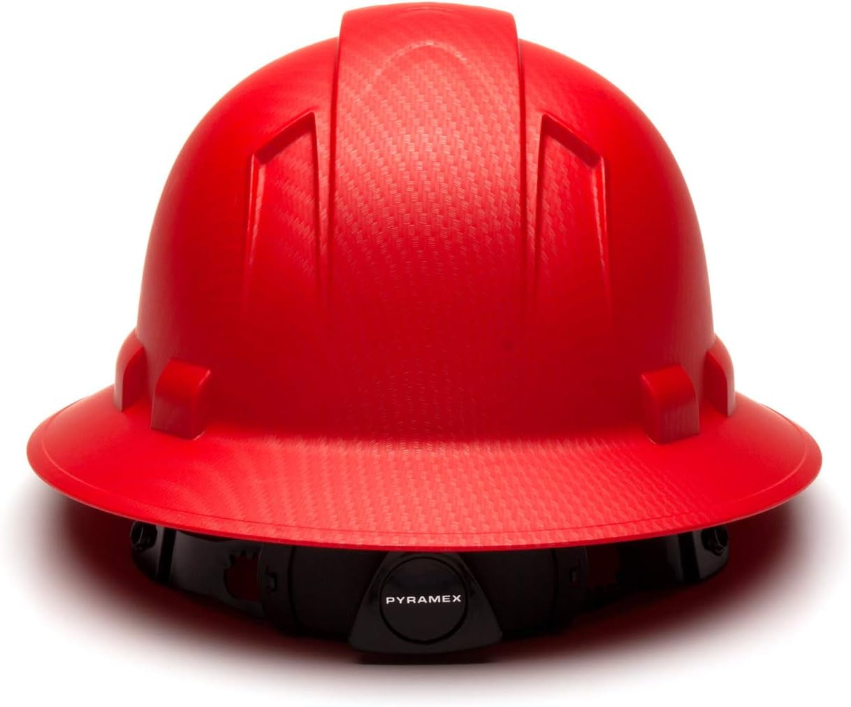Pyramex Ridgeline Full Brim Hard Hat 4 Point Ratchet Matte Red Pattern