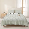 thumbnail image 3 of Queen Quilt Set 90''x96'', Sage Green Lightweight Summer Bedspread Coverlet Set with 2 Pillow Shams, Vintage Elegant Abstract Art Breathable All Season Quilt Bedding for Bedroom/Guest Room, 3 of 9