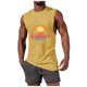 thumbnail image 2 of Camiseta sin mangas de cuello redondo para hombre, informal, a la moda, con estampado, deportiva, de poliéster, 2 of 5