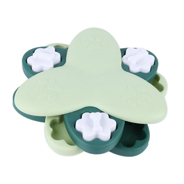 GROWTH TANK Dog Food Feeder Pet Puzzle Activity Game Training Bowl Interactive Play Green