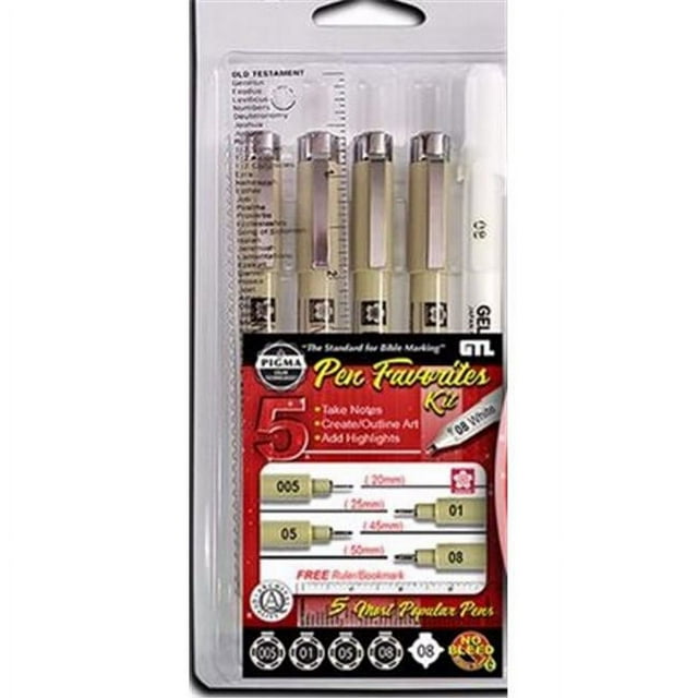 G T Luscombe 161325 No. 5 Pen Pigma Micron Favorites Kit