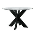 thumbnail image 3 of Powell Augusta Wood X-Base Dining Table with Glass Top, Black, 3 of 11