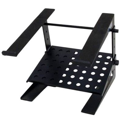 Seismic Audio Table Top or Desk Laptop Stand with Shelf - Height and Width Adjustable Black - COMS3