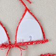 thumbnail image 7 of Women's 2 Piece Floral Tropical Print Bikini Set Boho Triangle Bathing Suit Tie Backless Swimsuit Sets (Red,S), 7 of 7
