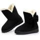 thumbnail image 2 of Bonitos botines de nieve planos con lazo para mujer, botas cortas de invierno antideslizantes con punta redonda y piel cálida Adepaton WMZL-67-10, 2 of 5