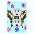 thumbnail image 1 of Metal Light Switch Plate Cover Unique Pink Purple Floral Butterfly Teal BUT005, 1 of 13