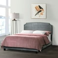 thumbnail image 2 of Glamour Home Arezo Fabric Queen Bed with Black Nail Head Trim in Gray, 2 of 5