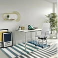 thumbnail image 3 of 2xhome Modern High Back Office Desk Chair | Upholstered Ribbed PU Leather with Metal Frame | Adjustable Height, Tilt Lock | Computer Armchair for Home, Executive, Conference, Meetings (White), 3 of 13