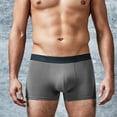 thumbnail image 6 of zeranth Men Boxers Elastic Soft Mid Waist Anti-septic Solid Color Breathable U Convex Seamless Plus Size Men Underpants Underwear, 6 of 7