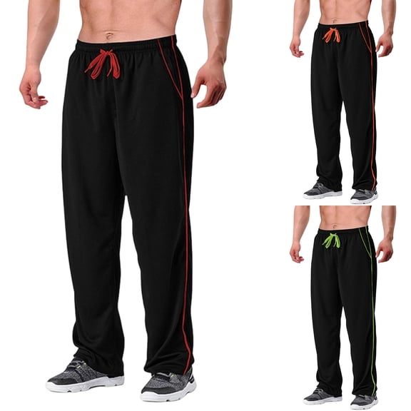 Men's Outdoor Leisure Sports Breathable Fitness Straight Leg Trousers, Workout Pants for Gym, Training and Sports,Green,L