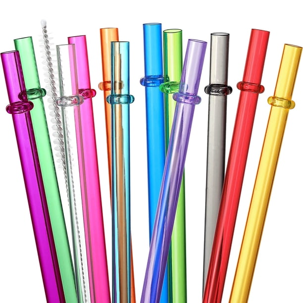 Pajitas reutilizables VITEVER, 24 unidades, con 4 cepillos, 27 cm de largo, Tritan
