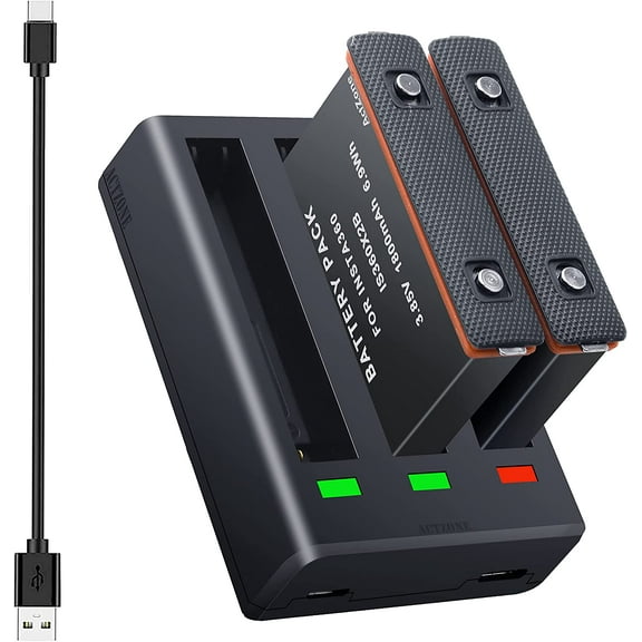 Zmoon 2-Pack ONE X3 Batteries and 3-Channel USB Charger for Insta360 ONE X3 Action Camera