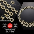 thumbnail image 5 of FEEL STYLE Male 12MM Zircon Gold Plated Rolo Chain Hip Hop Necklace for Men Women 24", 5 of 5