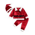thumbnail image 1 of ITFABS Children?s Santa Claus Long Sleeve Cardigan and Trousers  Hat Set, 1 of 9