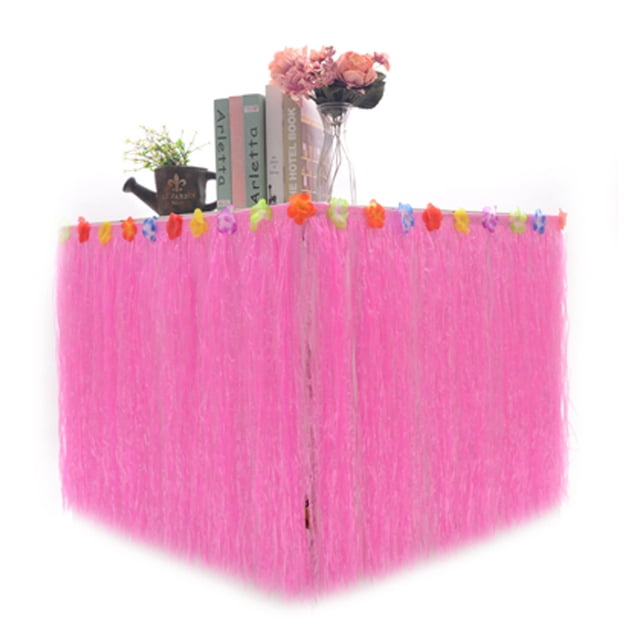LYD Falda de mesa hawaiana de 9 pies de largo, decoración de fiesta de hibisco Luau, decoración de tema tropical LYD 1037802