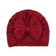 thumbnail image 2 of THDHVS Baby Hat,Newborn HatsSolid Color Wheat Texture Baby Beanie with Bow Decor Soft Cotton Hair Accessory Hat for Infant Girls Red Free Size, 2 of 3