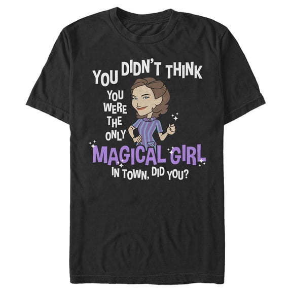 Men's Marvel WandaVision Animated Agatha Magical Girl Graphic Tee Black 3X Large
