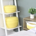 thumbnail image 3 of Sea Team Round Cotton Rope Storage Basket with Lid, Decorative Woven Storage Bin, Pot, Caddy, Organizer, Container for Snacks, Towels, Plants, 13 x 9 Inches (Large, Yellow), 3 of 7