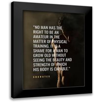 ArtsyQuotes 15x18 Black Modern Framed Museum Art Print Titled - Socrates Quote: Physical Training