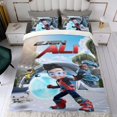 thumbnail image 4 of Ejen Ali Conjunto de sábanas temático, trío de piezas, cómodo y amigable con la piel, diseño único, regalo de decoración para el hogar para familiares, amigos y fans,173cm *218cm, 4 of 6