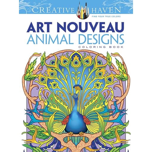 Pre-Owned Creative Haven Art Nouveau Animal Designs Coloring Book (Paperback) 0486493105 9780486493107