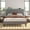 Gray, variant on VECELO Upholstered Twin Bed Frame with Headboard Adjustable, Velvet Platform Bed with LED Lights, Charging Station, Mattress Foundation with Wooden Slats, Noise Free, No Box Spring Needed, Beige