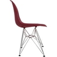 thumbnail image 5 of 2xhome Set of 2 Red Desk Chair Mid Century Modern Plastic Molded Shell Assembled Chairs Chrome Wire Metal Eiffel Side Armless No Arms DSW for Work Office Dining Living Kitchen Bedroom, 5 of 5