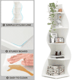 thumbnail image 2 of Corner Shelf, Modern 5-Tier Wall Corner Bookshelf, Stylish Corner Small Bookcase Storage Rack Plant Stand with Unique Shape for Living Room, Home Office, 2 of 12