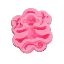 Fiaya Women Easter Silicone Molds, 1pc Pink Monkey Chocolate Molds, Animal Baking Mold for Cake Decoration Cupcake Topper Candy Sugar Craft Gum Paste Clay, 3.35×2.95inch (Monkey)